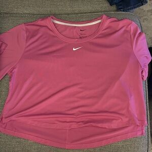 Nike Women's Bright Pink Athletic Crop Top, Size Medium